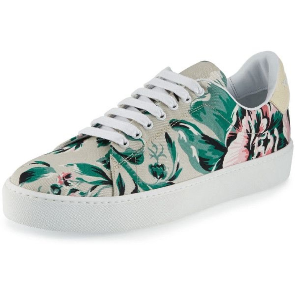 Burberry Green and Pink Floral Sneakers 36.5